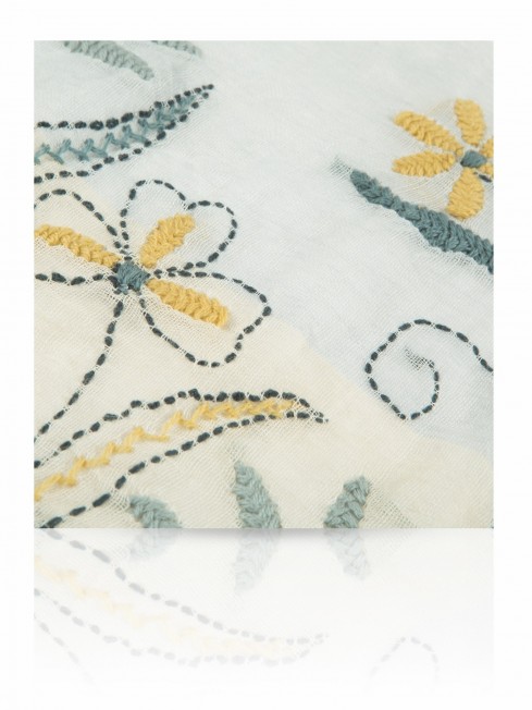 Палантин Женский ZW.EMB/WHITE.BEIGE